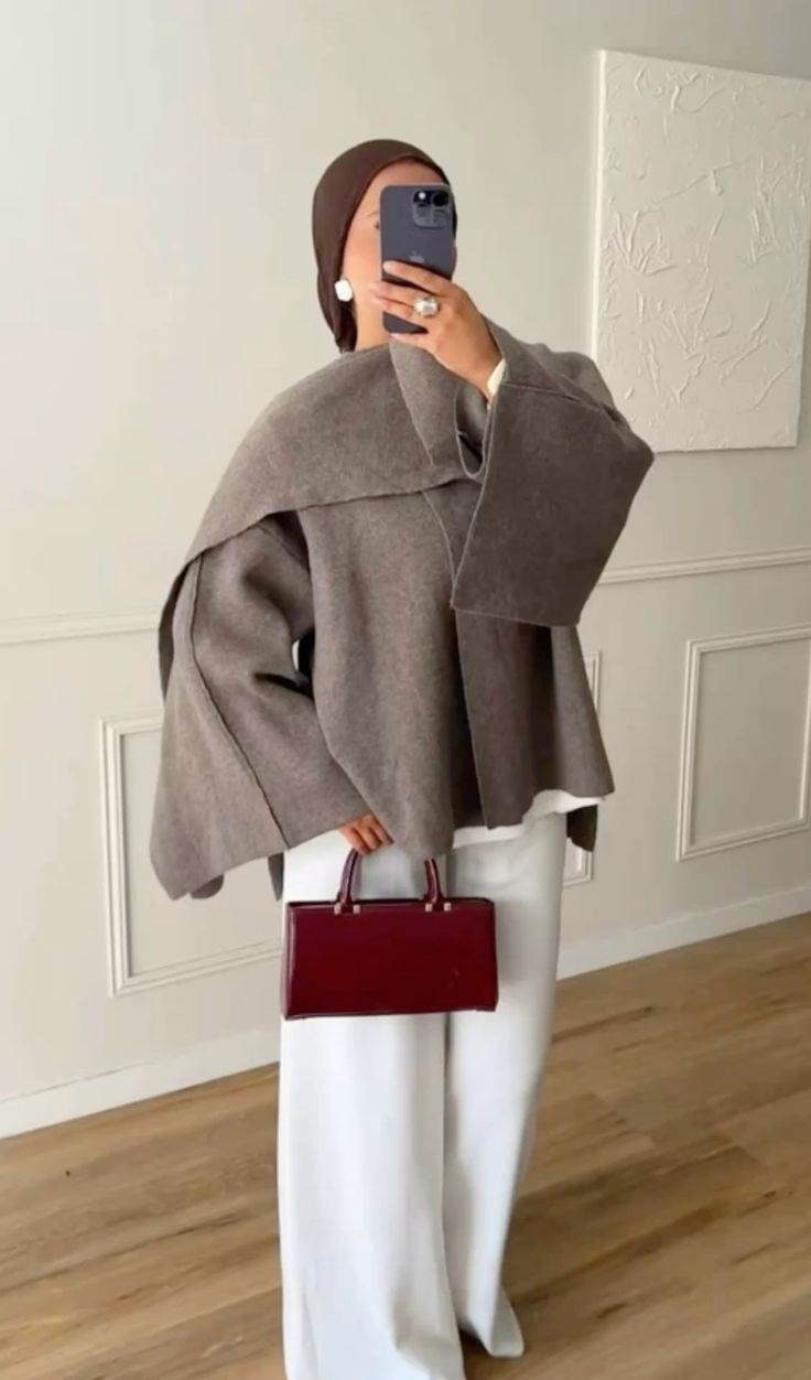 Veste Cape Laine Drapée