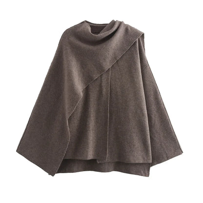 Veste Cape Laine Drapée
