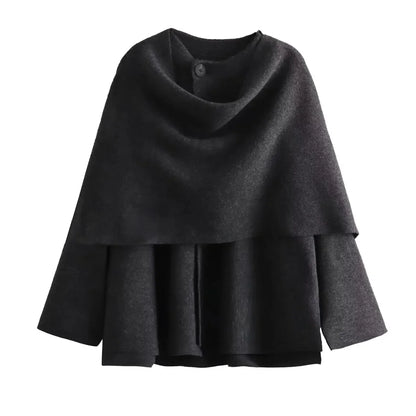 Veste Cape Laine Drapée